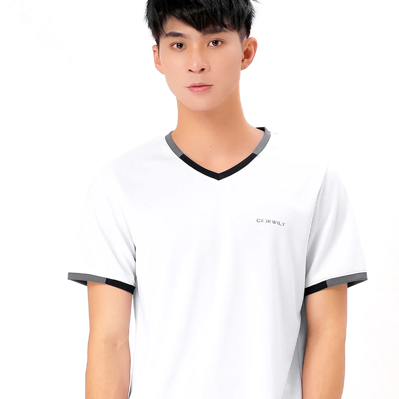 

wholesale guangzhou anti wrinkle fabric strongstretch ringer eco friendly plain tshirts with logo custom logo printed, White/black/sky blue