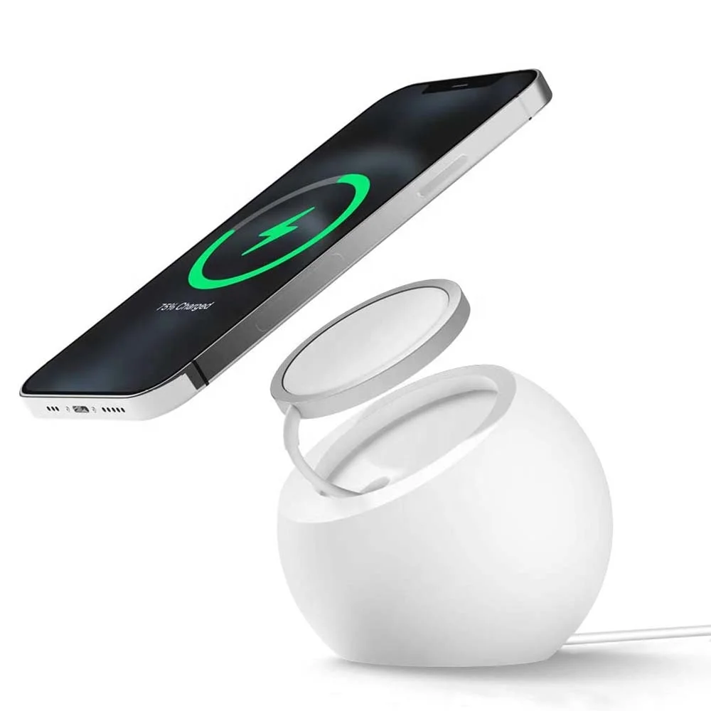 

New Design Mini Ball Silicone Stand Holder Desktop Magnetic Wireless Charger Foldable Holder For Magsafe Iphone 11 12 13 pro max