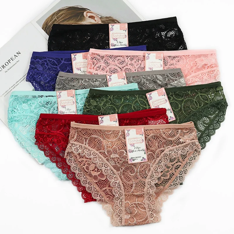 

Factory Outlet New Spring summer ladies cotton panties women's lace underwear, Mix colors