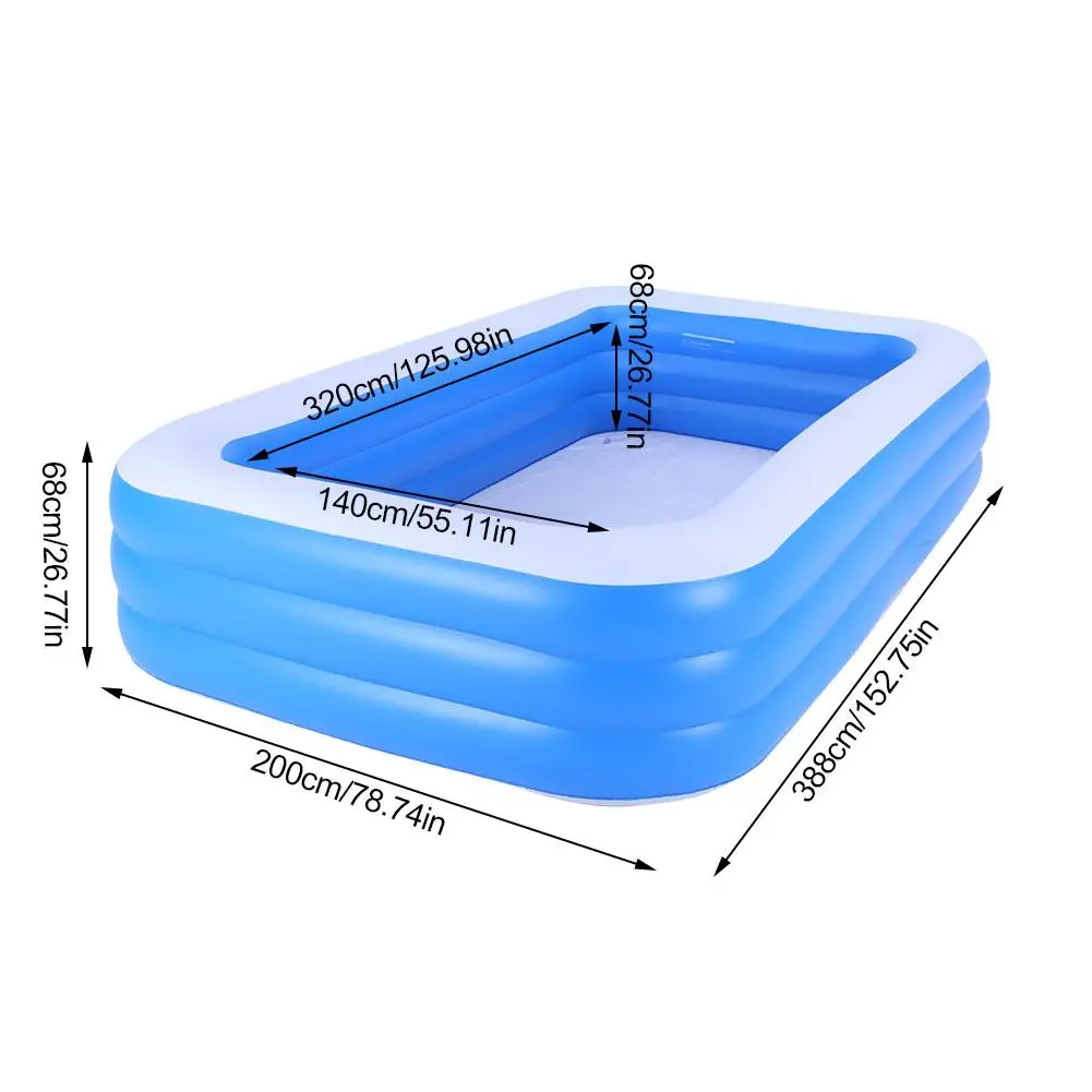 

Swim Center Family Inflatable Pool Arc Corner Safe Wear-resistant Large Size Thickened For Home Outdoor Use