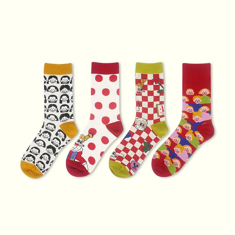 

KA-17 Men and women novelty pattern fashion new abstract oil painting art Harajuku design Van Gogh socks, Custom color