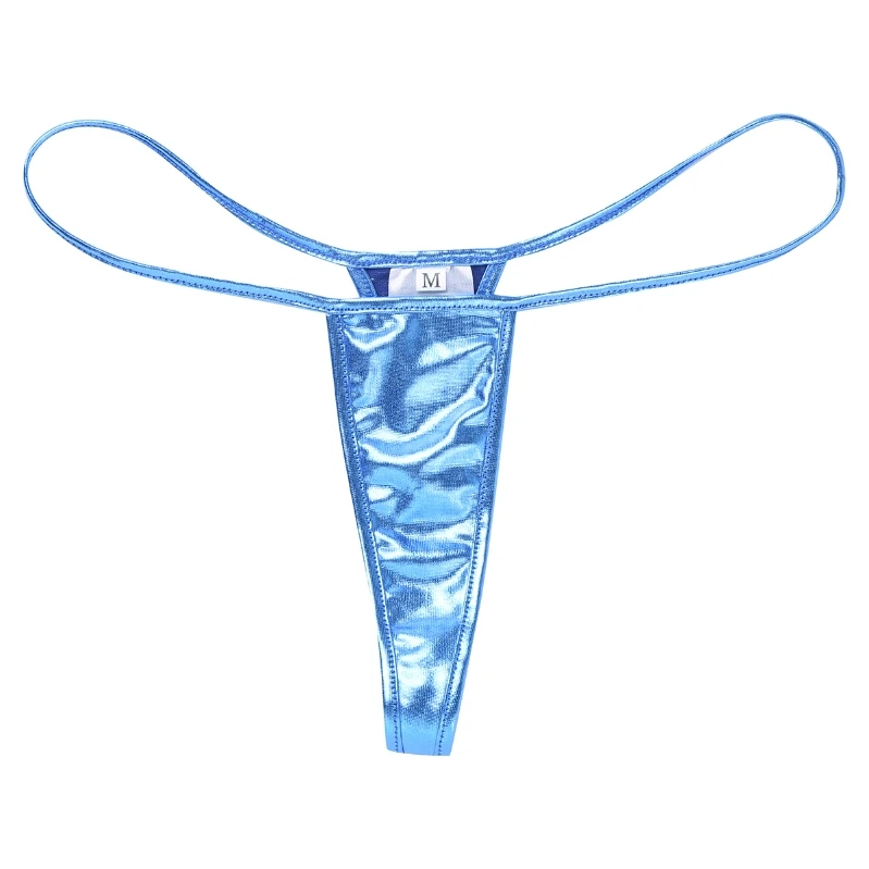 

iEFiEL Womens Shiny Faux Leather Lingerie Panties Underwear Low Rise Sexy G-string T-back Thongs Underwear