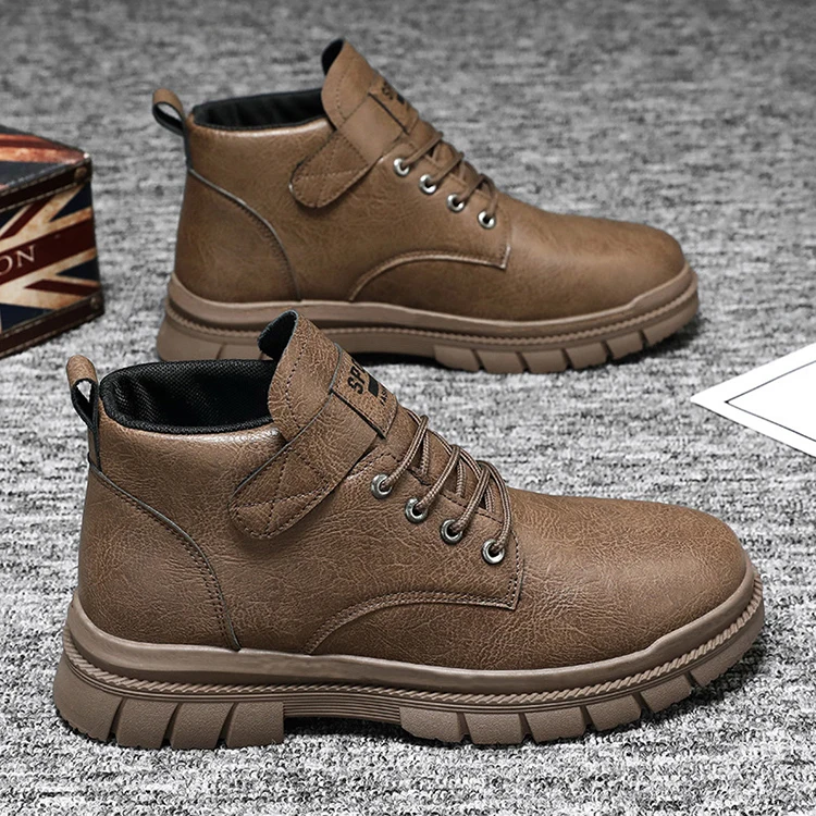Y 39-44 Zapatos De Hombre Brown Black Men's Shoes Breathable Trend Platform Sports Casual Fashion Style Shoes Boots for Men