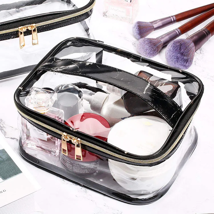 

Fashion Cooling Clear Large Cosmetics Square Bag Waterproof Pvc Transparent Cosmetics Square Bag