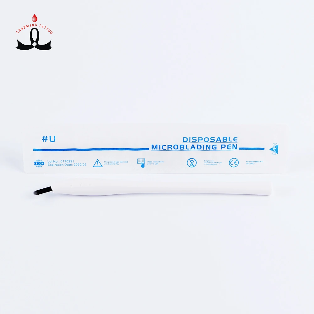 

PMU EO Gas Sterilized Disposable Microshading Pen Eyebrows Tattoo Manual Pen Blister Packing, White