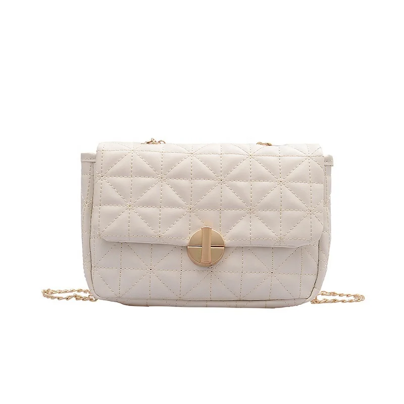 

PU plain diagonal bag Women's Slung Solid Color Small Square Bag