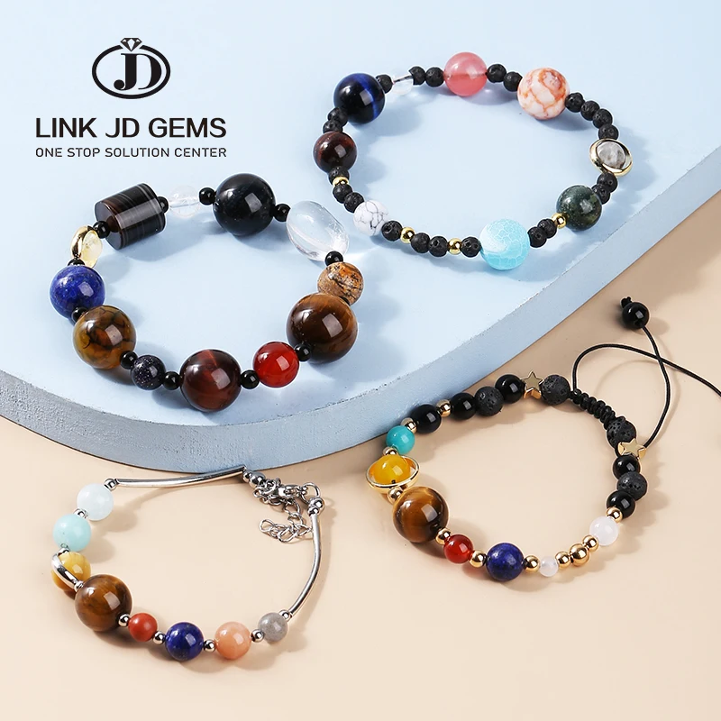 

JD Spot wholesale new energy lava volcanic stone bracelet natural stone jewelry single circle beads bracelet for men women