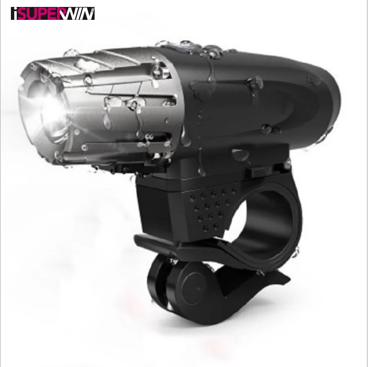

Outdoor Flashing Bike Headlight 360 Degree Rotating Super Bright 4 Modes USB Rechargeable Bicycle Front Light, Black