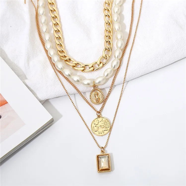 

Cheap Fashion Jewelry Classic Lady Necklace Vintage Charm Gold Choker Necklace, Picture shows