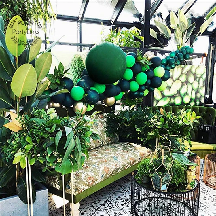 园主题派对用品绿色气球花环拱门套件生日婴儿淋浴森林派对圣诞装饰品