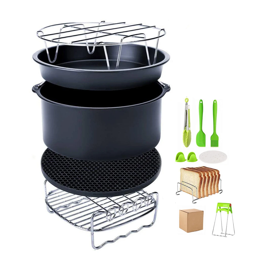 

Non stick Cake barrel Pizza Pan 12piece Air Fryers Accessories Set