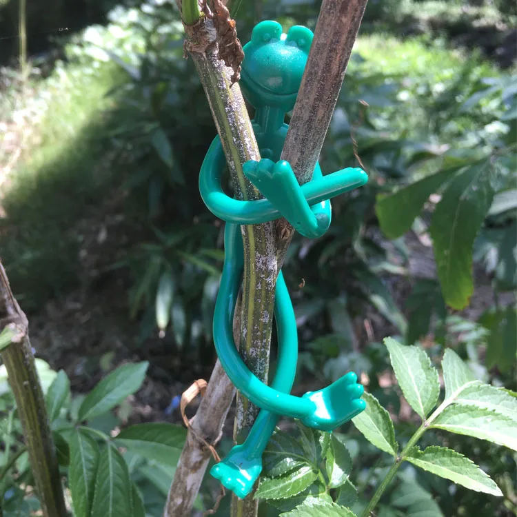 

2pcs Twisting Garden Tie Frog Decorative Plant Tie Twist Bendable Reusable Plant Cable Ties, Green