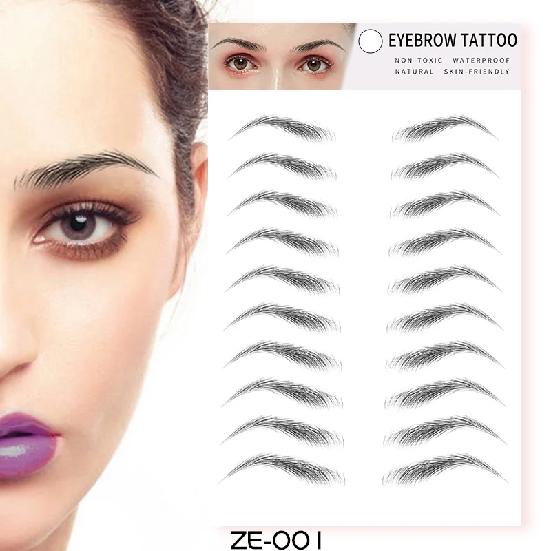 

2020 4D imitation ecological Beauty Sticker Temporary Eyebrow Tattoo Sticker China, Black
