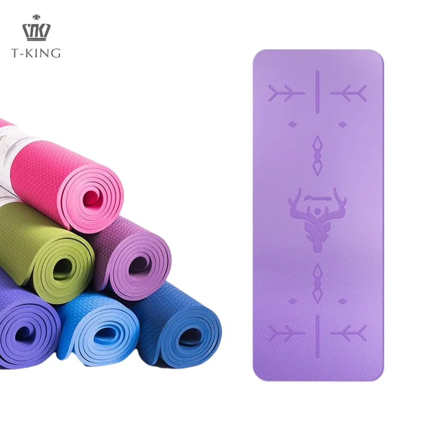 

TKING 1/2-Inch Extra Thick High Density TPE Anti-Tear Custom NBR Exercise Yoga Mat With Carrying Strap, Accept customized