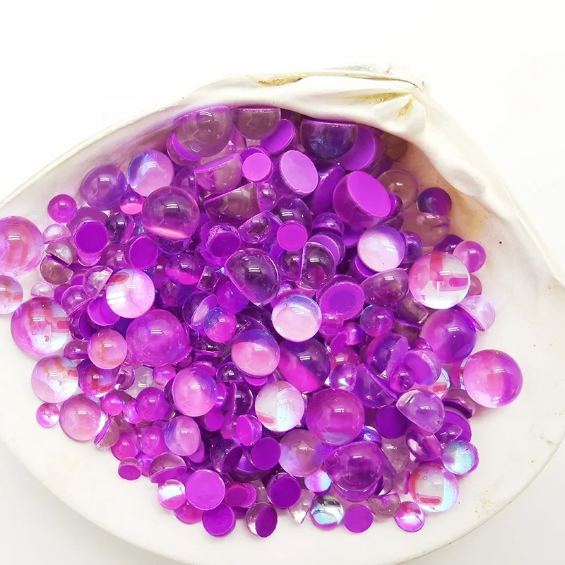

High Quality 4 MM Diamond Purple Opal Mixed Sizes Box Bulk Crystal Flatback Big Glass Non Hotfix Rhinestones