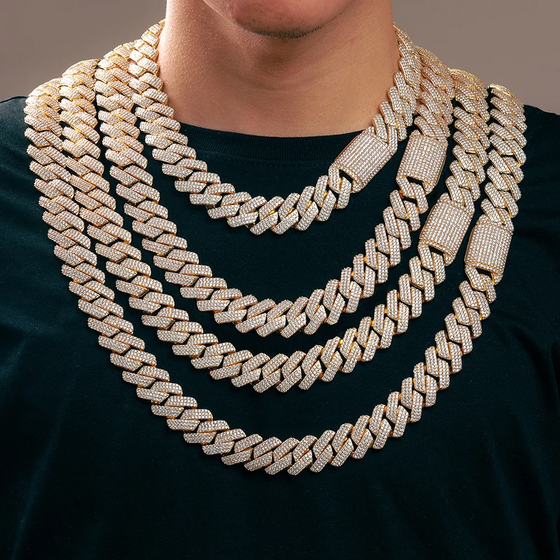 

Big Guy Heavy 20mm 925 Sterling Silver VVS Moissanite Diamond Chunky Iced Out Cuban Link Chain Necklace