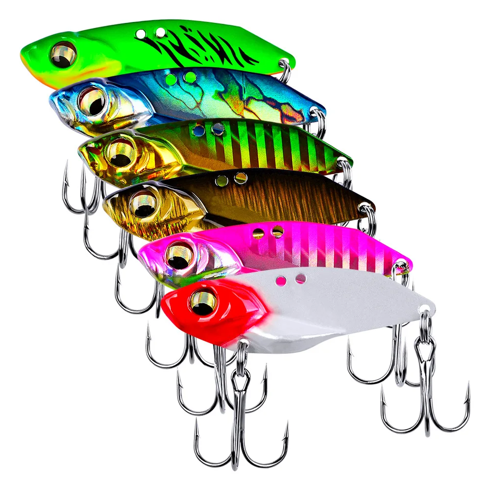 

5g/7g/10g/15g/20g Life-Like Sinking Fishing Jigging Spoon Lures Blade Bait Metal VIB Hard for Bass Walleye Trout Crappie Perch, 6 colors
