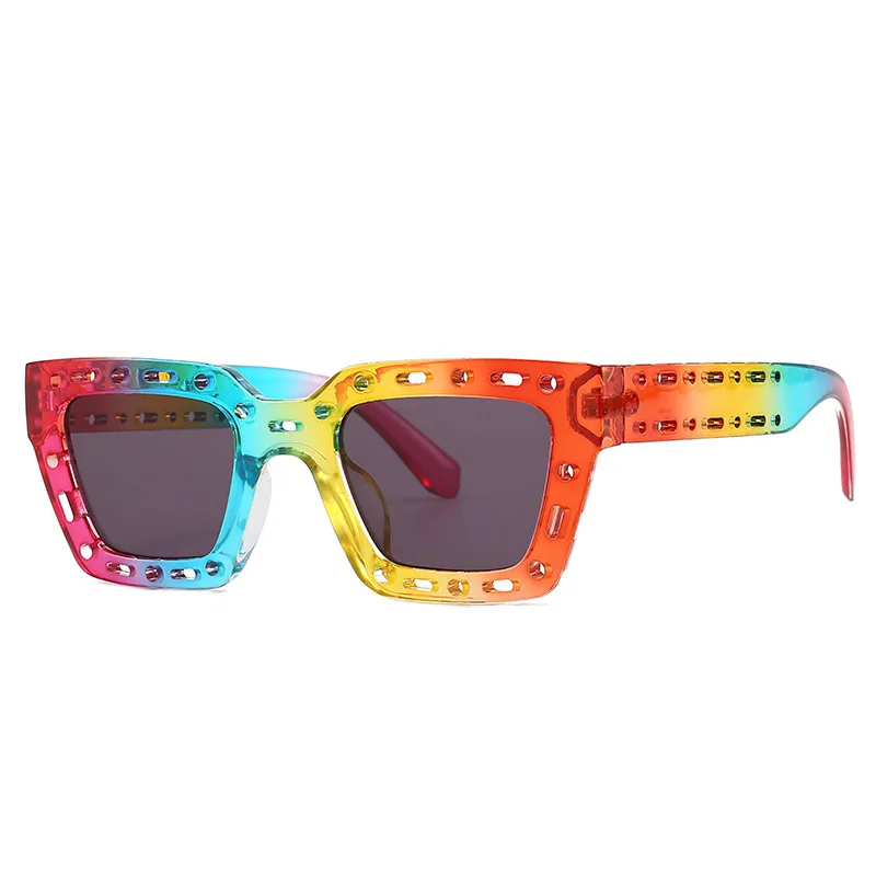 

2023 Best Fashion Sunglasses With Custom Logo Tendance Square Pin Hole Frame Universal Cheap Sunglasses Color For Men And Women