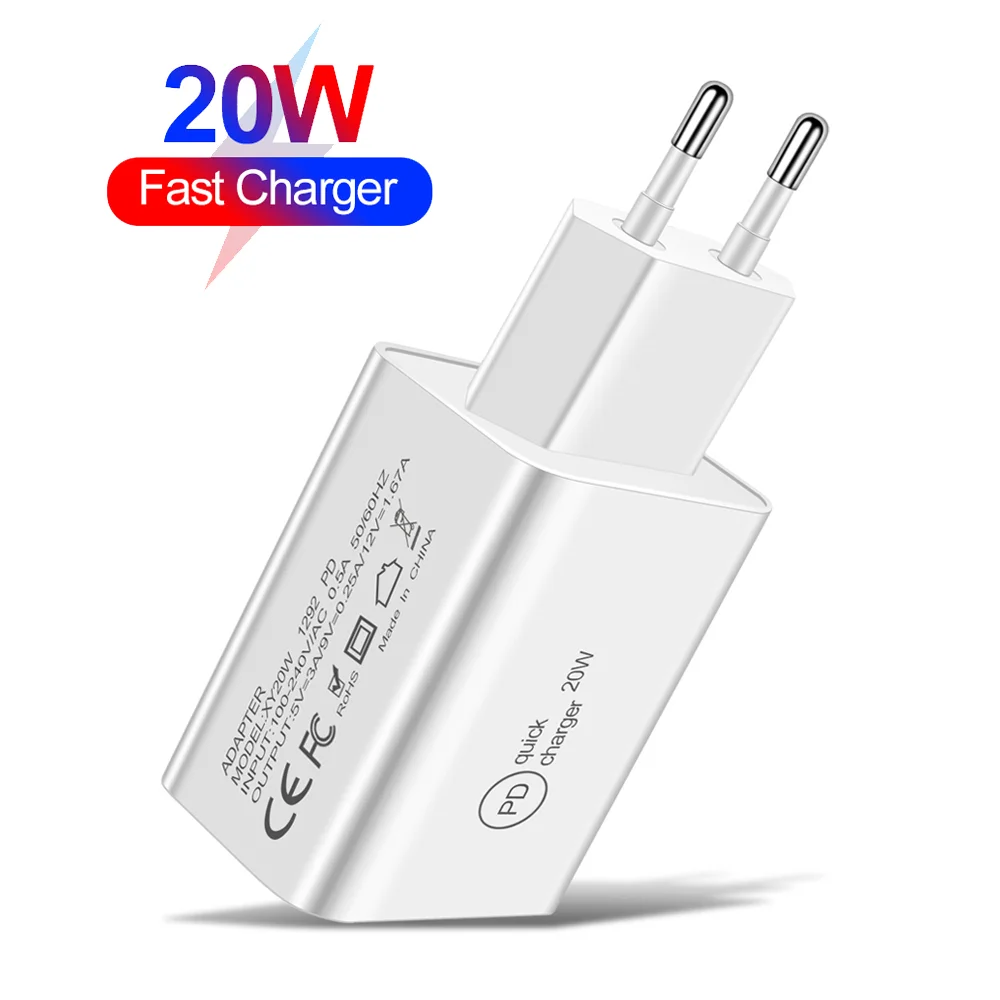 

DHL Free Shipping 1 Sample OK PD 20W Fast Charger for iphone oplader Universal USB C Charger Adapter Travel Wall Charger