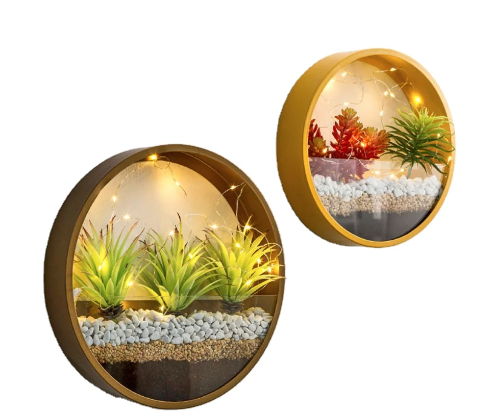 

Northern Europe Color Resin round wall hanging Hydroponic flowerpot fish tank for Home Decor For Indoor Or Outdoor Balcony Patio