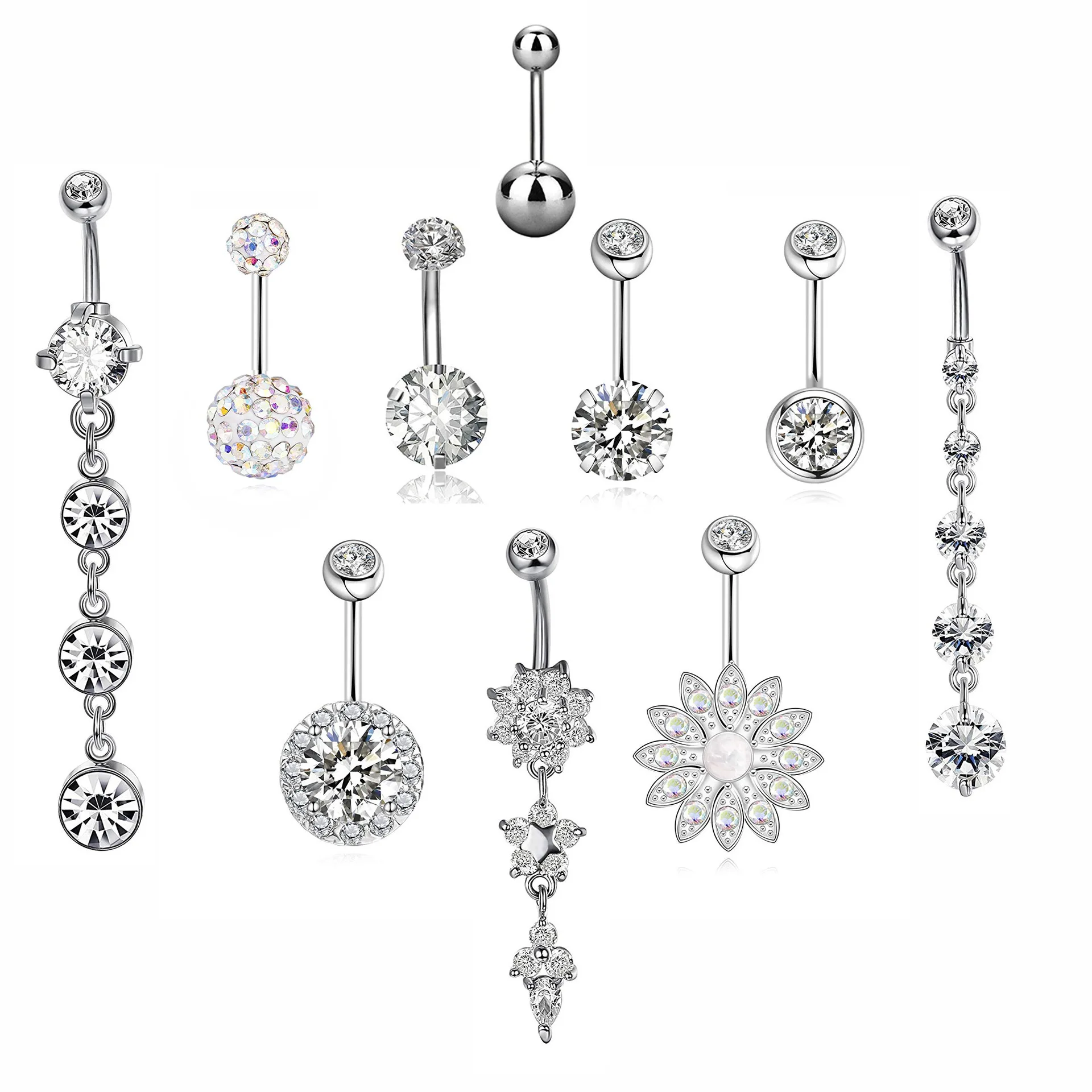 

BOOM Flower Belly Button Ring Naver Set Stainless Steel Navel Rings