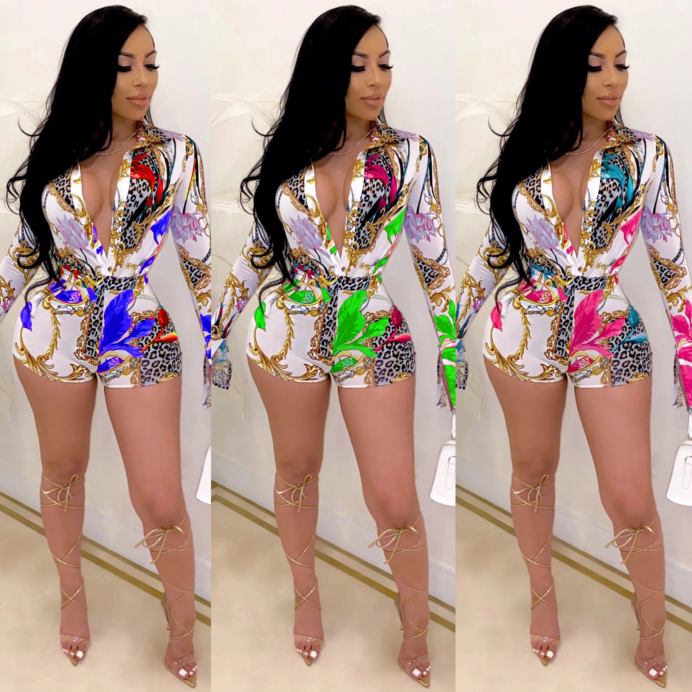 

Sexy one piece women rompers short jumpsuit 2020