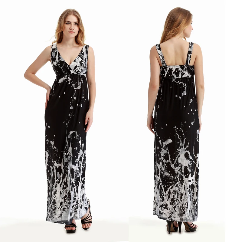 

Wholesale Clothing Summer Sleeveless Dresses Boho Bohemian Ball Gown Beach Floral Dresss