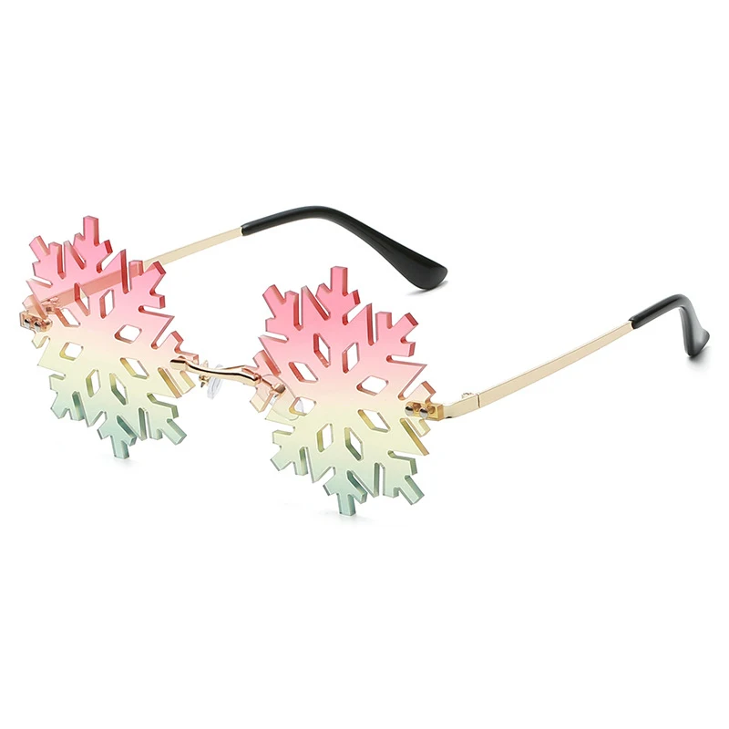 

New Fashion Colorful Snowflake Style Rimless Sunglasses