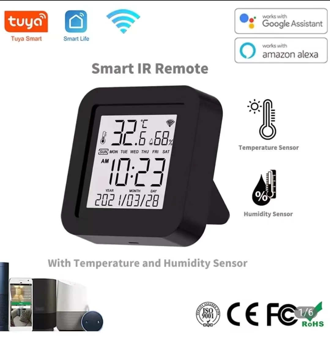 

New Arrival Amazon Alexa/Google Assistance Tuya Smart WiFi IR Remote Control with Temperature Humidity Sensor PST-S09