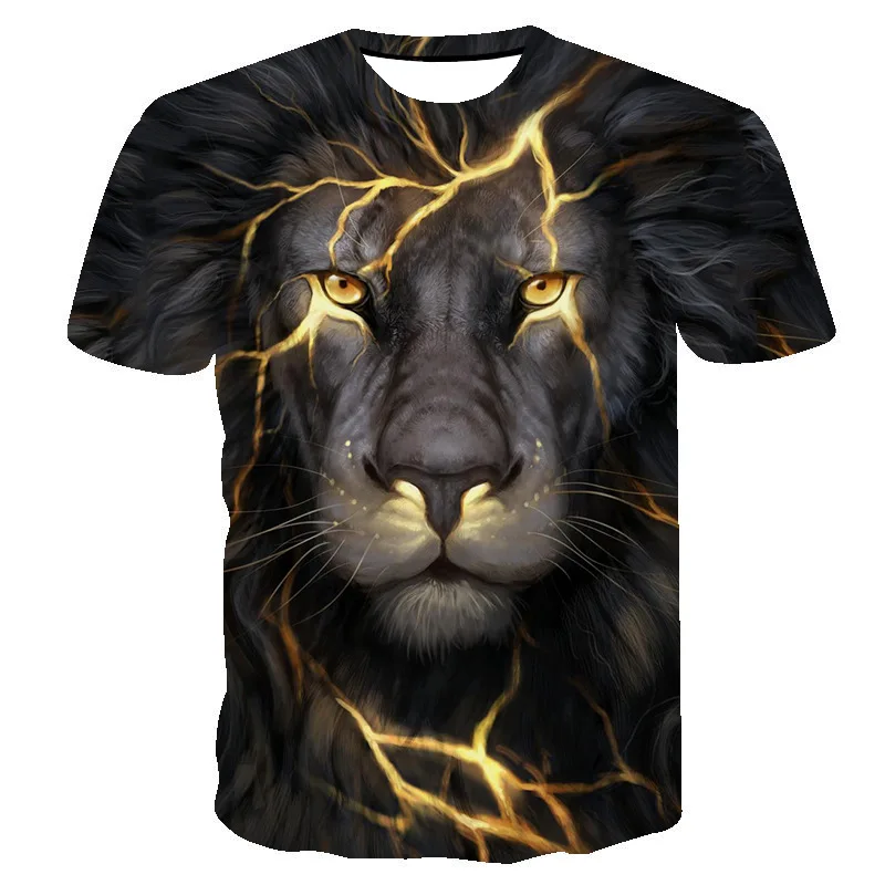 

Lion T Shirts for Men Animal Shirt Lightning Lions King Mens Short Sleeve, Multi