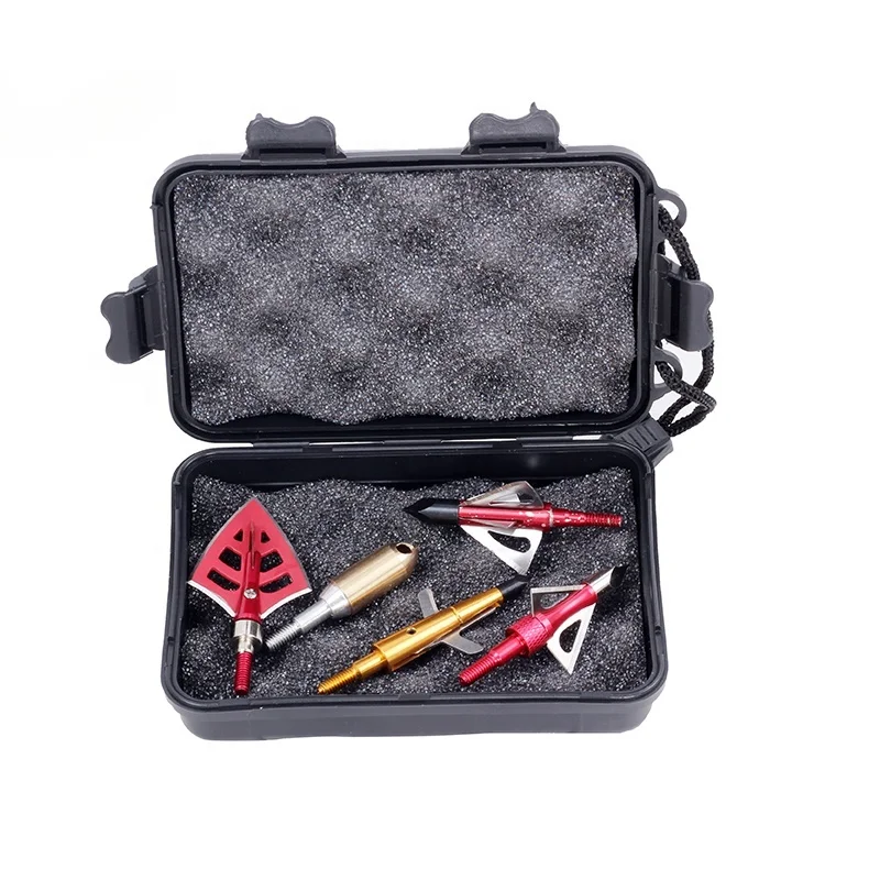 

Archery hunting Mechanical Broadhead Case Small Black Plastic Portable Box for Arrowheads