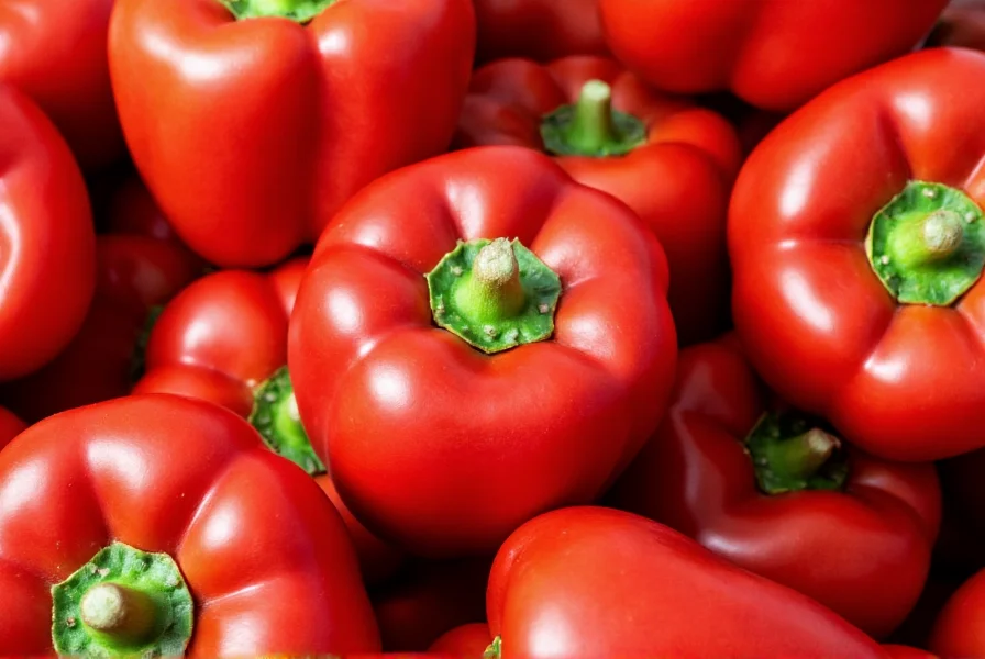 Close-up of red bell peppers showing vibrant color and texture for nutritional benefits article