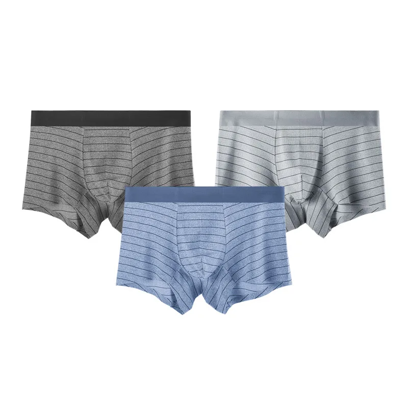 

Wholesale custom seamless modal stripe underwear boxer briefs for men