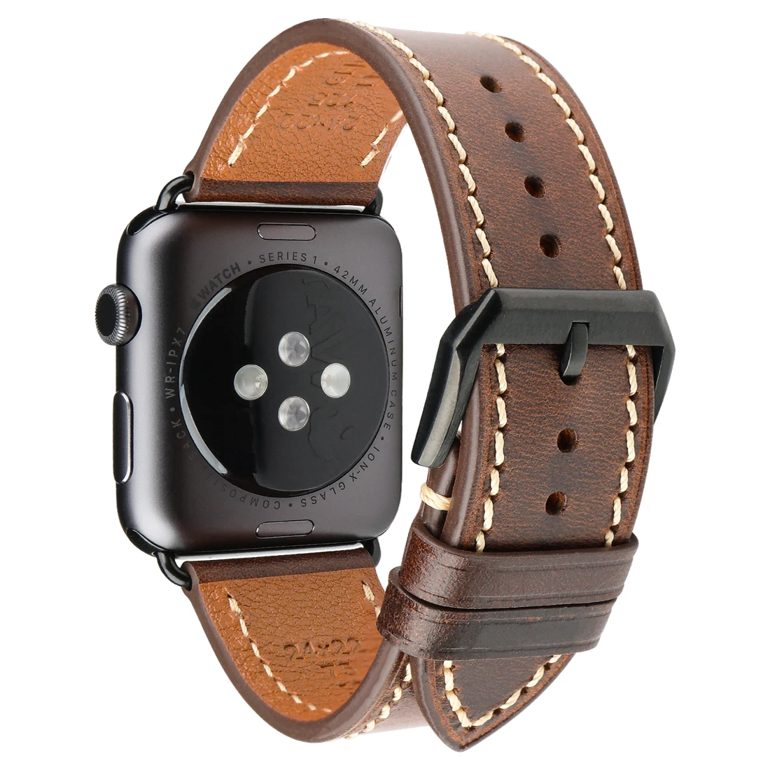 

Luxury 100% Pure Cow Genuine Leather Band for Apple Watch Band Series 6 5 4 3 2 for Black Brown iWatch Band Strap 38 40 42 44mm