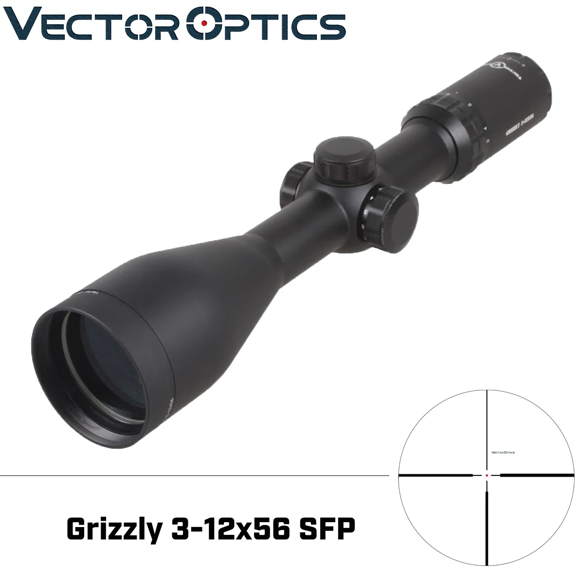 Vector Optics Grizzly 3-12x56 E Shooting Riflescope Riflescopes Red Dot Illumination System for .22.308 Rifle Airgun Hunting