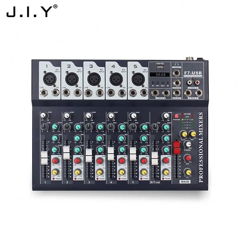 

J.I.Y F7-USB 7-Channel Used Professional Audio Mixer Digital For Wholesales