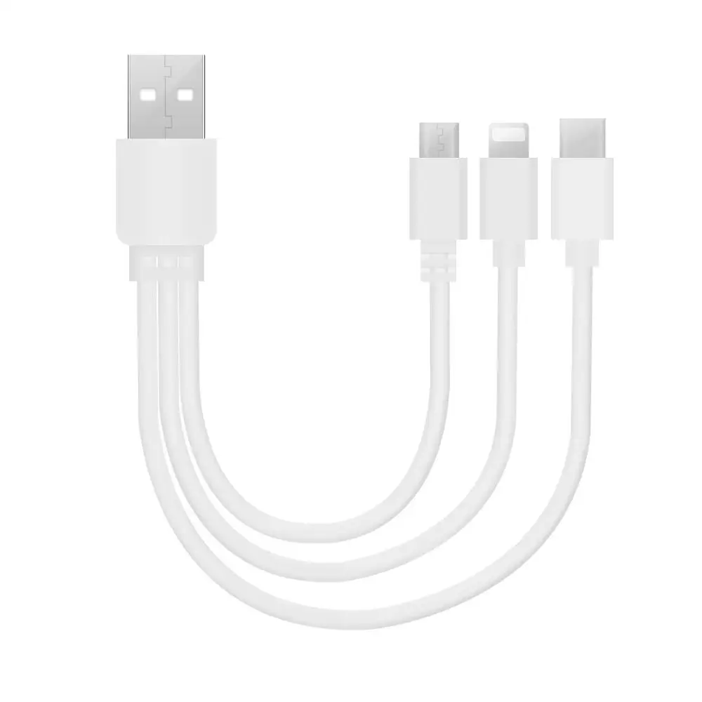 

XANUAN 3 in 1 USB Cable Lighting Type C and Micro 15CM short Multi USB Charing Cord for iPhone 11 Pro iPad Huawei HTC LG Samsung