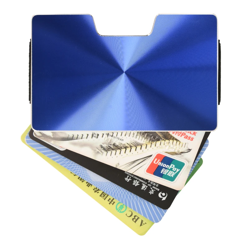 

Unisex custom Casekey ultra thin RFID blocking money and business card holder aluminum minimalist wallet case lanyard, Grey, blue, red, green, gold