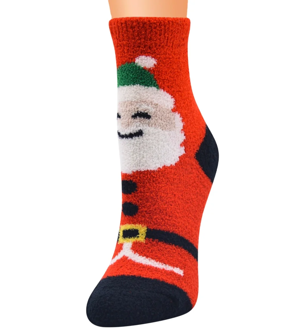 

custom knitted ugly Christmas socks funny holiday socks unisex long thick socks