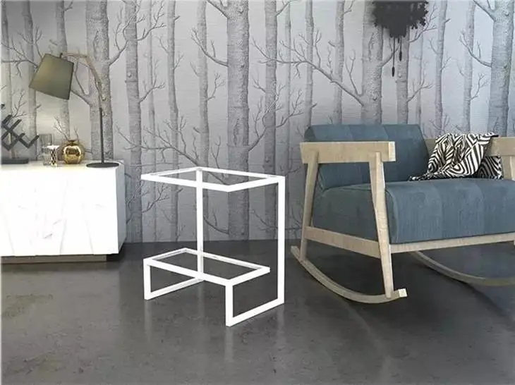 Rectangular double waiting room glass side  table living room furniture set