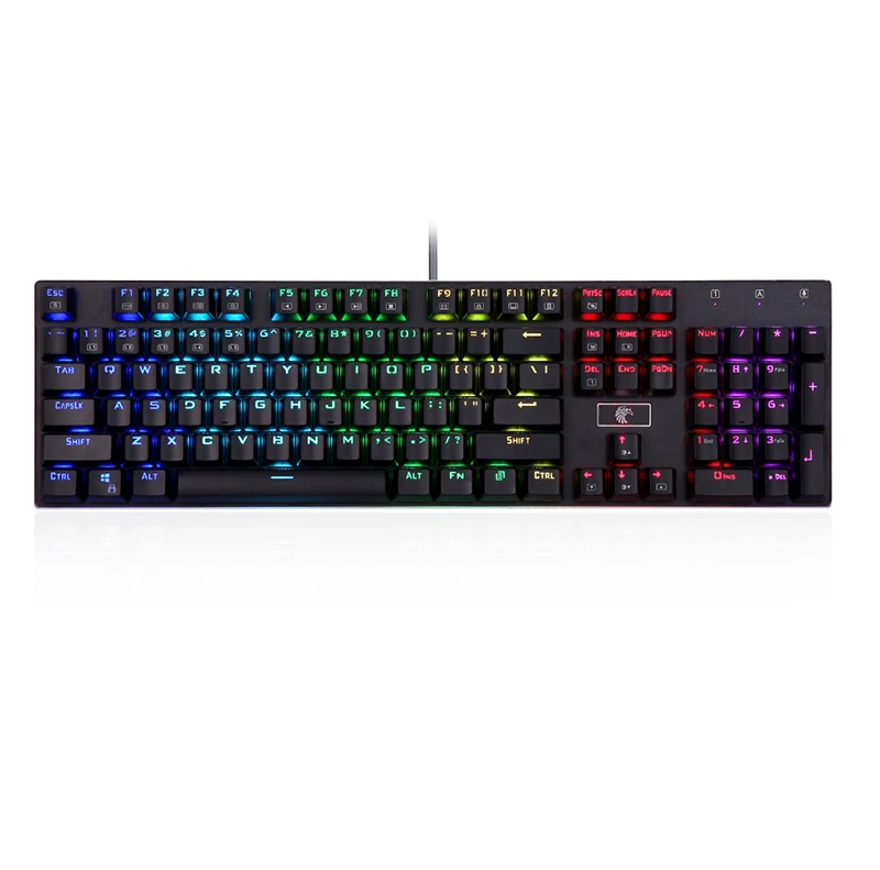 

High quality 104 Keys custom RGB backlit gamer led wired gaming mechanical keyboard
