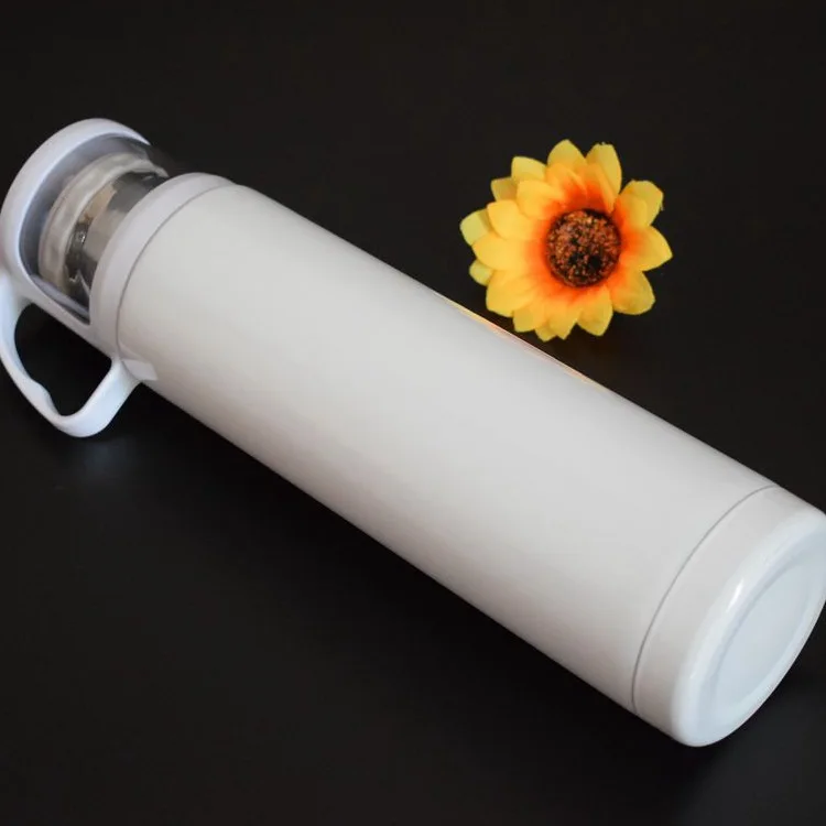 

350ml/500ml sublimation blank flask water bottle with cup lids, Customized color acceptable