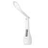 Rechargeable Foldable LED Desk Lamp with USB Charging Port and LCD Digital Calendar Timer Clock and LED Night Light on Base