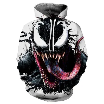 

Men Venom Hoodie 3D Printed Hooded Sweatshirt Pullover 5XL, Shown