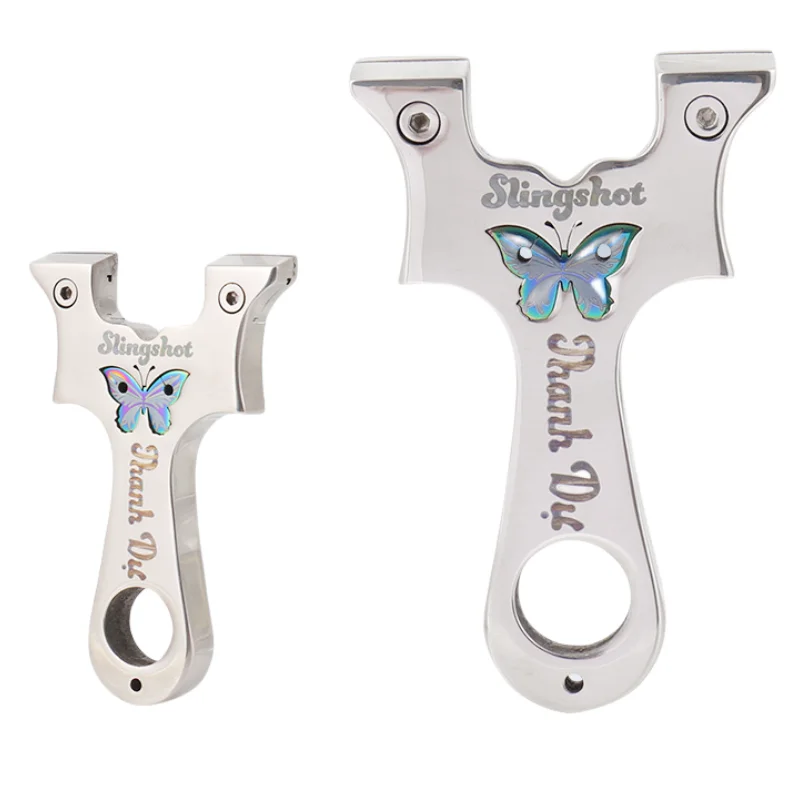 

New Stainless Steel Slingshot Mirror Face Straight Plate Quick Press Clip Outdoor Sports Shooting Hunting Slingshot
