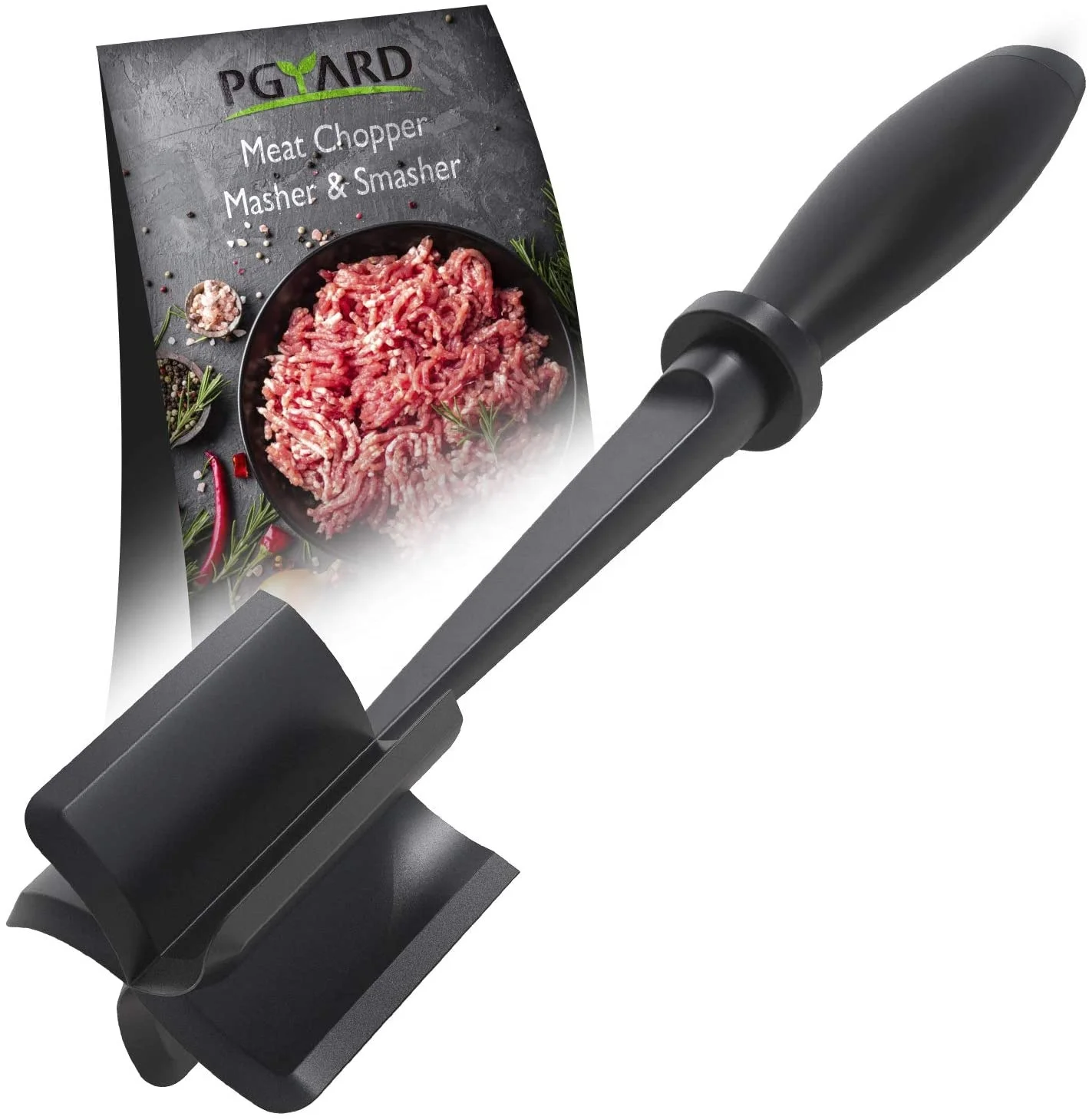 

Amazon New Ground Meat Chopper Nonstick Heat Resistant Manual Potato Hamburger Masher Kitchen Gadgets, Black green red