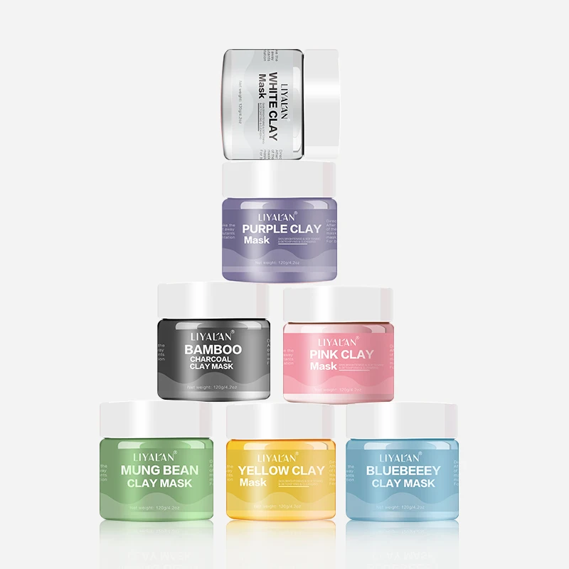 

Hot Selling Private Label Organic deep cleaning 7color mud mask facial clay mask, 7 color