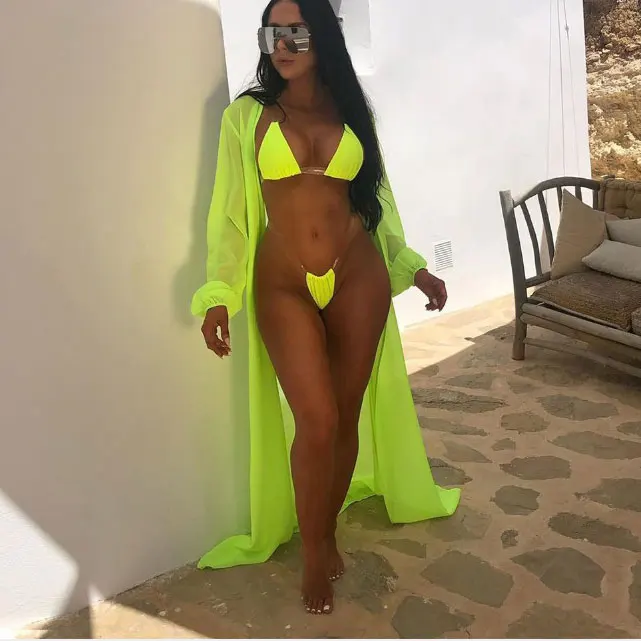 

FS2727A 2020 sexy women 3 pcs bikini and cover up beachwear women bathing suit