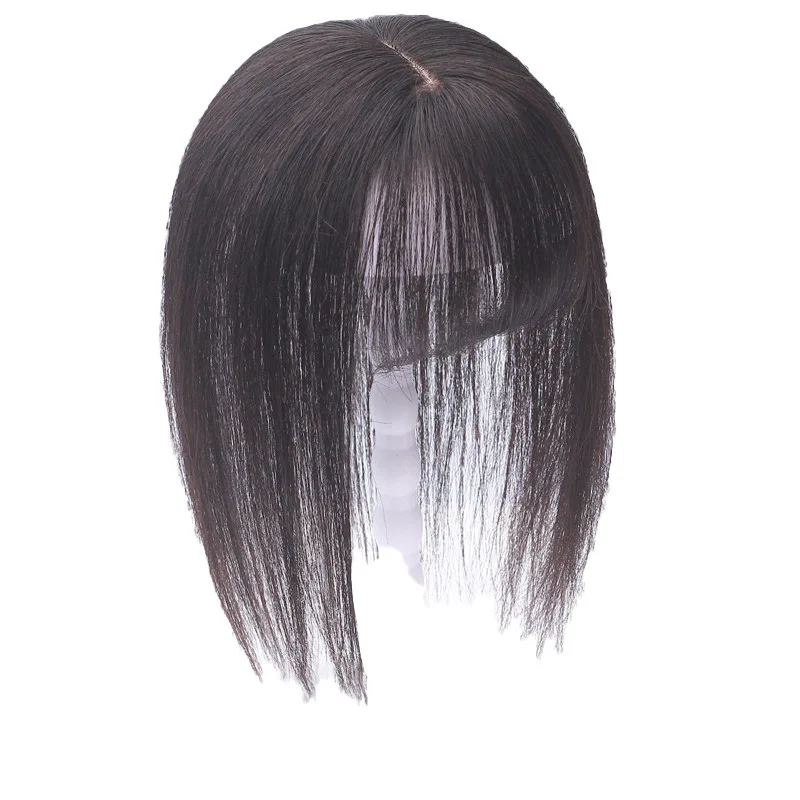 

2021 Hot Sale 3D Air Bangs Thin And Natural Top Grade Hair Topper Silk Base For Women Human Hair Wigs