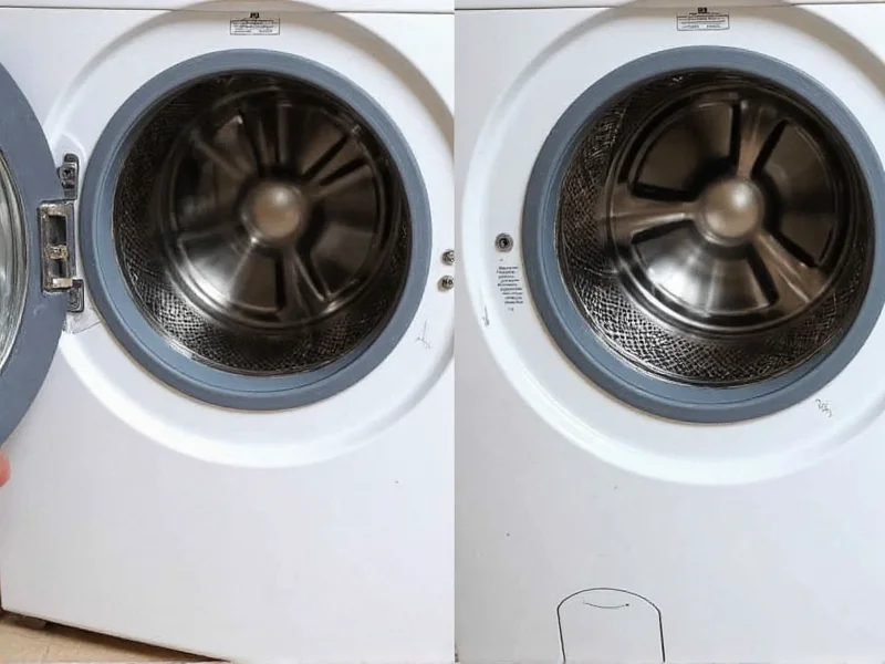 Washing machine drum before and after deep cleaning